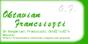 oktavian francsiszti business card